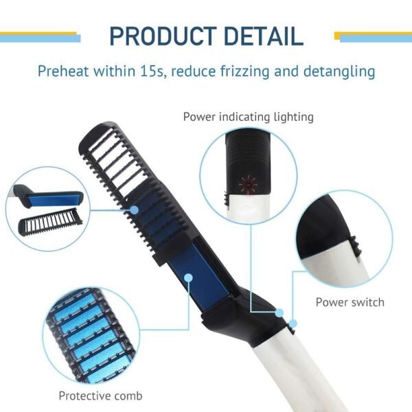 Men's Beard and Hair Curling Straightener (Modelling Comb) - Image 5
