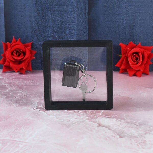 Suitcase Shape Nail Clipper Keychain With Key & 3D Floating Frame Display Case - Image 4