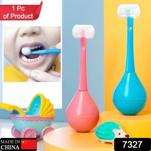 Soft Bristle 3-Sided Training Toothbrush ? Inverted Silicone Head for Kids