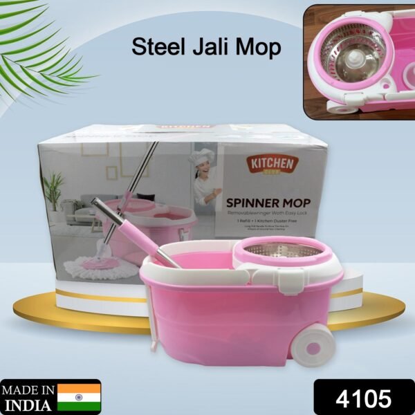 Spin Mop with Bucket for Floor Cleaning - Magic Mop Set with Steel Spin, Mop - Image 2