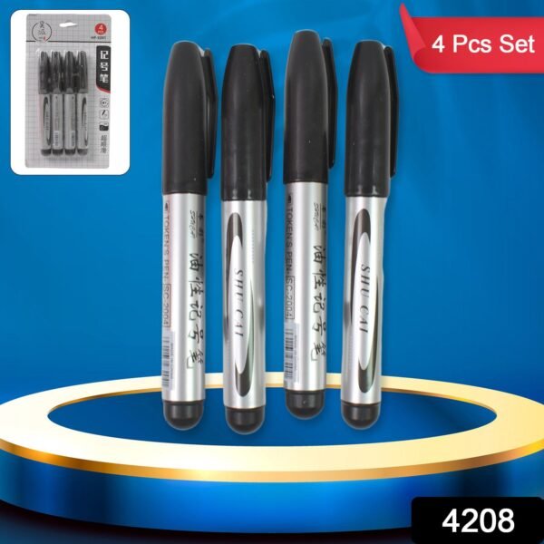 Black Marker used in all kinds of school, college (4 Pcs Set) - Image 2