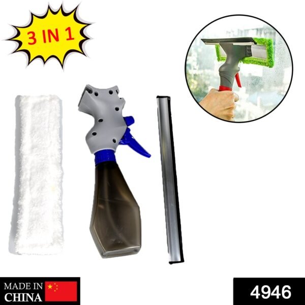 Plastic Easy Glass Cleaner 3 in 1 Spray Type Cleaning Brush, Pack of 1 - Image 2