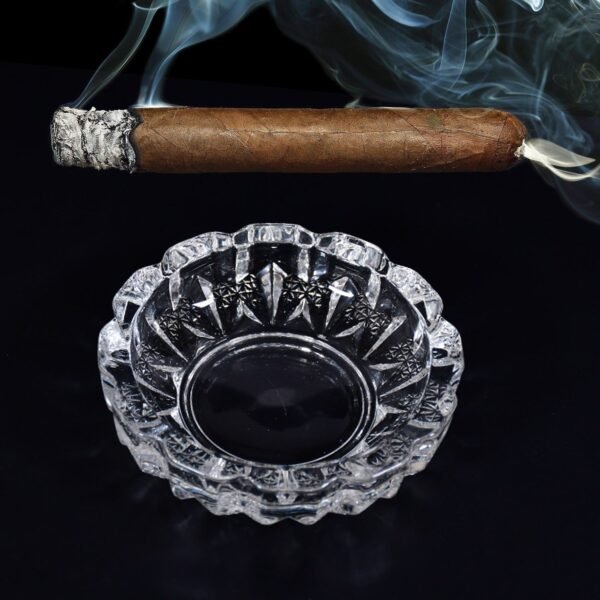 paricutin Glass Crystal Quality Cigar Cigarette Ashtray Round Tabletop for Home - Image 3