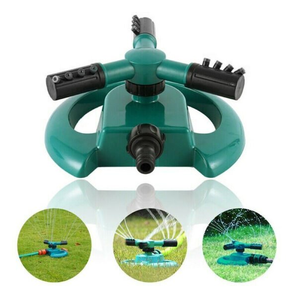 3 Arm 360° Sector Rotating Water Sprinkler Garden Pipe Hose Irrigation Yard - Image 4