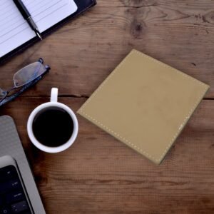 Square Leather Tea Coaster ? Durable Dining Table Accessory (1 Pc)