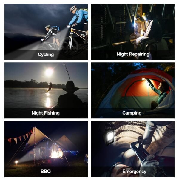 Mini Rechargeable Keychain Flashlight - 4 Light Modes with Folding Bracket & - Image 4