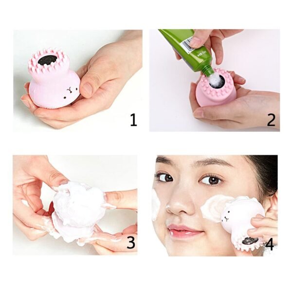 Facial Cleansing Brushes, Cute Octopus Shape Silicone Face Scrubber Massager - Image 5