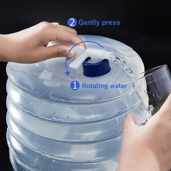 Outdoor Camping Collapsible Portable Water Container with Carry Handle Tap - Image 4