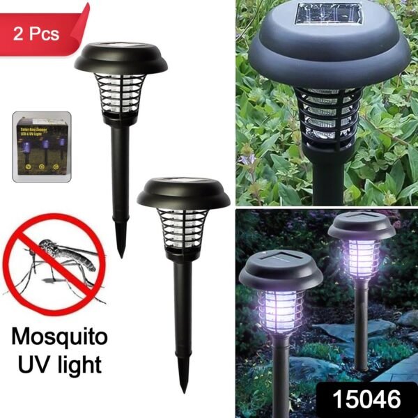 Garden Lighting UV LED Solar Powered LED Mosquito Trap / Bug Zapper  (2 Pc) - Image 2