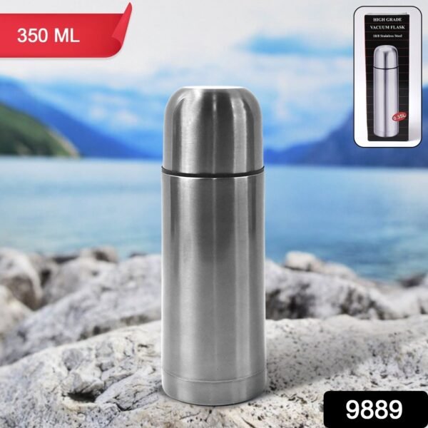 Stainless Steel  Hot And Cold Water Bottle With Push-down Lid (350ml) - Image 2