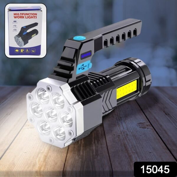 Portable Flashlight / Torch  COB 7LED Hand Light USB Rechargeable Light with - Image 2
