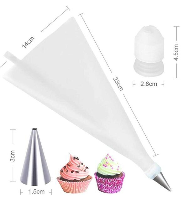Cake Decorating Nozzle with Piping Bag Stainless Steel Piping Cream Frosting - Image 5
