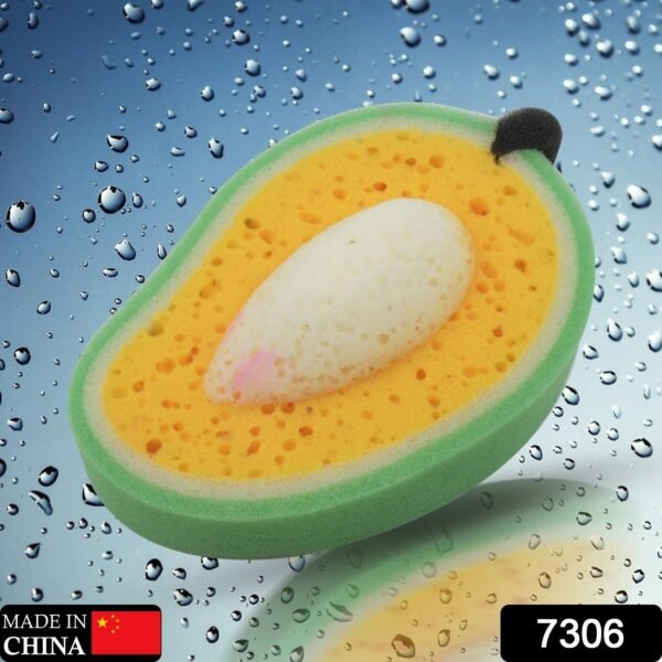 Multipurpose Mango Dish Sponge: Cleans Kitchen & Bath (Soft & Durable, 1 Pc) - Image 2