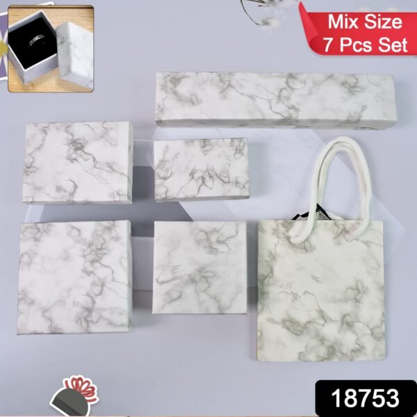 Cardboard Jewelry Boxes Gift Case Small Paper Jewelry Gift Boxes (7 Pcs Set / - Image 2