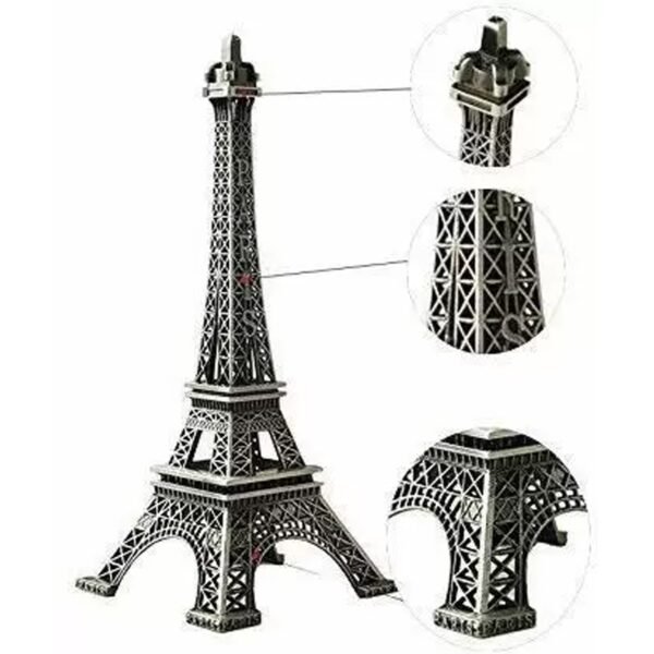 Antique 3D Eiffel Tower Statue - Metal Paris Landmark Decorative Showpiece for - Image 3