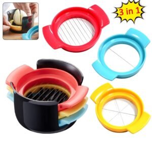 Multifunctional 3-in-1 Egg Cutter - Stainless Steel Slicing Tool with Durable