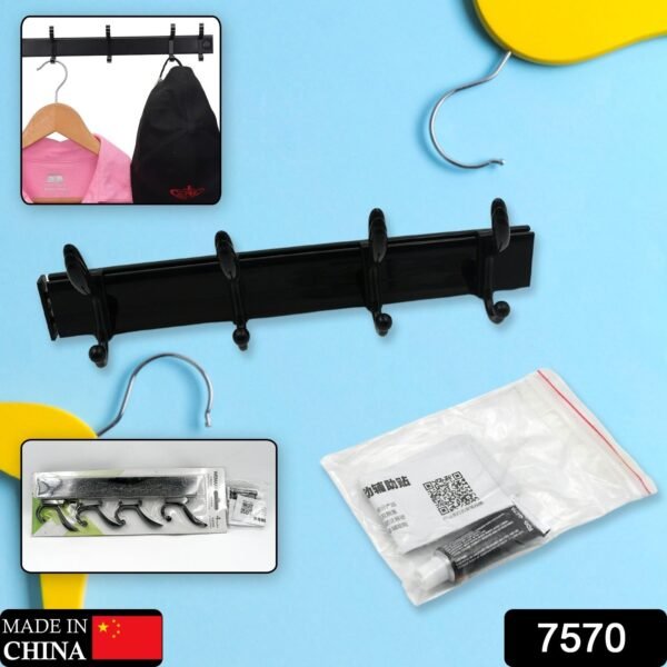 Extra Long 4-Hook Wall Coat Hanger with Eco Adhesive - Image 3