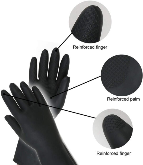 Multipurpose Natural Gum Rubber Reusable Cleaning Gloves - Image 3