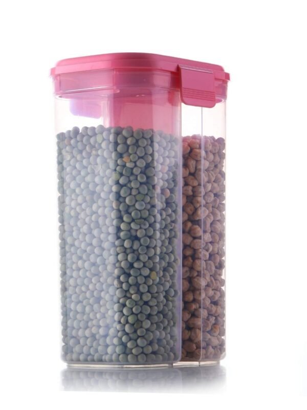 Plastic 2 Sections Air Tight Transparent Food Grain Cereal Storage Container (2 - Image 4