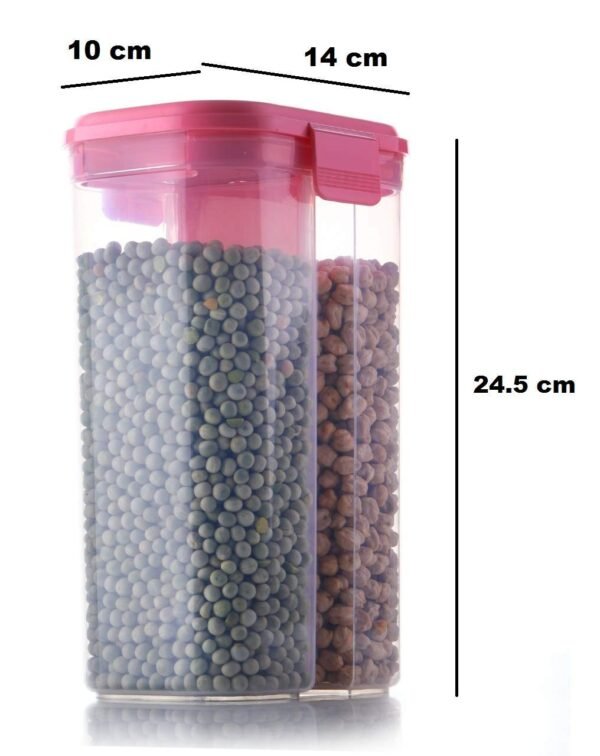 Plastic 2 Sections Air Tight Transparent Food Grain Cereal Storage Container (2 - Image 5