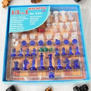 13 in 1 Family Board Game Chess, Snakes & Ladders, Ludo, Tic-Tac-Toe, Checkers,