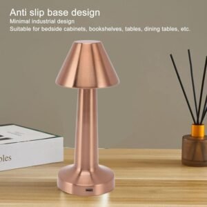 LED Lamp with Touch Control | Decorative Desk Lamp, Portable Metal LED Table