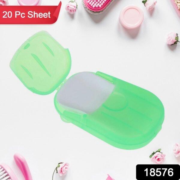 Travel Paper Soap Sheet with Mini Box (20 Sheets in a Pack Approx / Mix Color) - Image 2