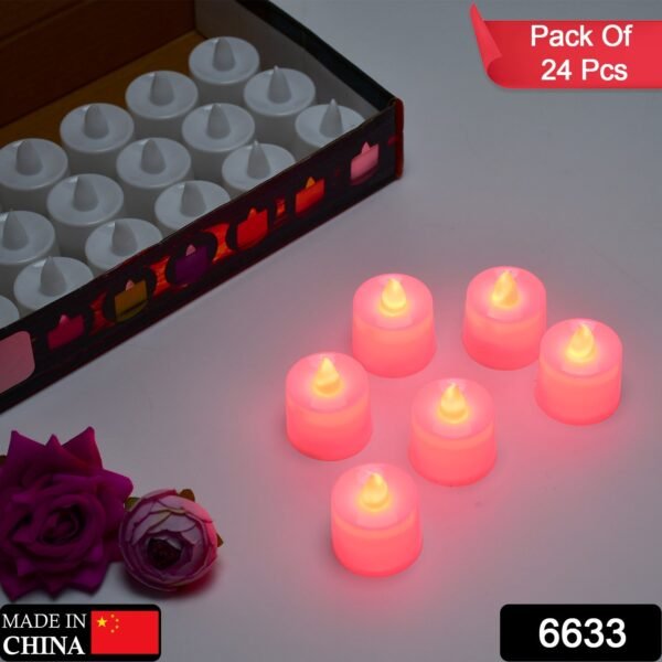 Red LED Tealights ? Smokeless Flameless Candles for Home D?cor (24 Pcs) - Image 2