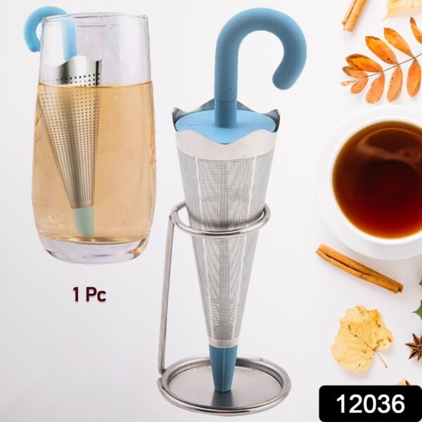 Reusable Cute Umbrella Tea Strainer With Tray / Stand (1 Pc) - Image 2