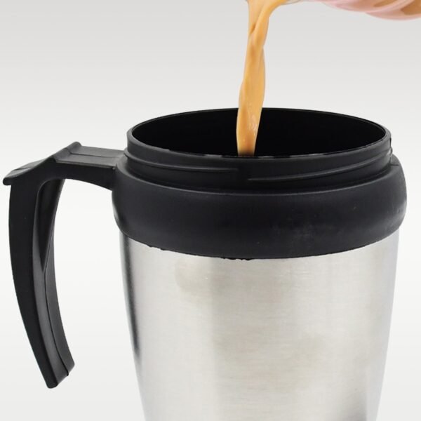 Stainless Steel Vacuum Glass Insulated Glass Coffee Cups (With Lid & Handle / 1 - Image 4