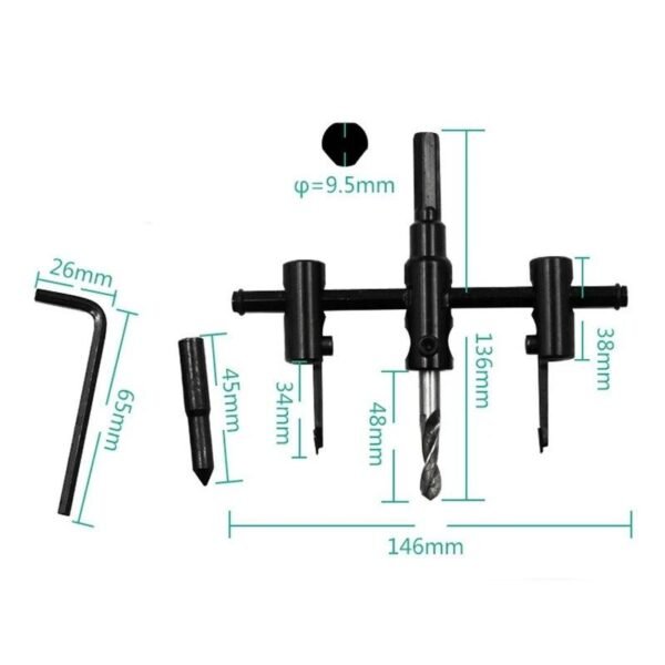 Adjustable Circle Hole Saw Drill Bit Cutter - Image 5
