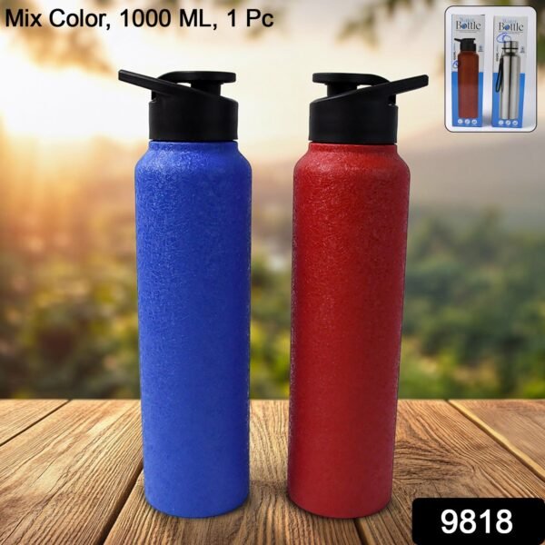 Stainless Steel Water Bottle, Fridge Water Bottle (1000ML / Mix Colour / 1 Pc) - Image 2
