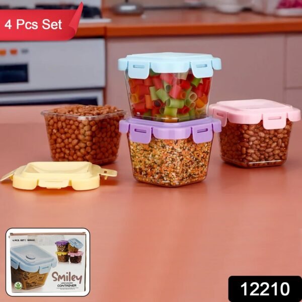 Plastic Food Storage Containers with Lid (4 Pcs Set / 500 ML) - Image 2