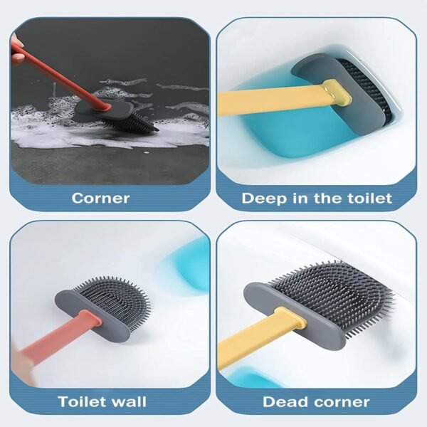 Silicone Toilet Brush with Holder (Without Box) - Image 5