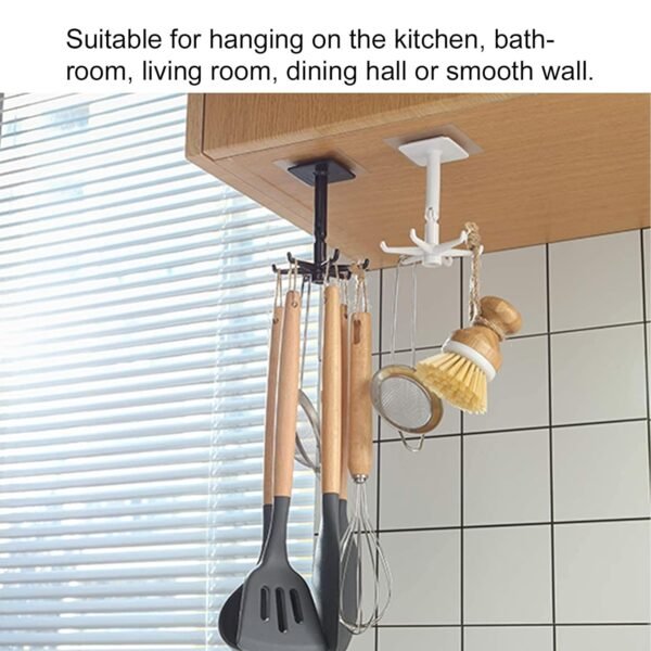 360? Rotating Folding Hook Self-Adhesive Waterproof Wall Mounted Hook - Image 2