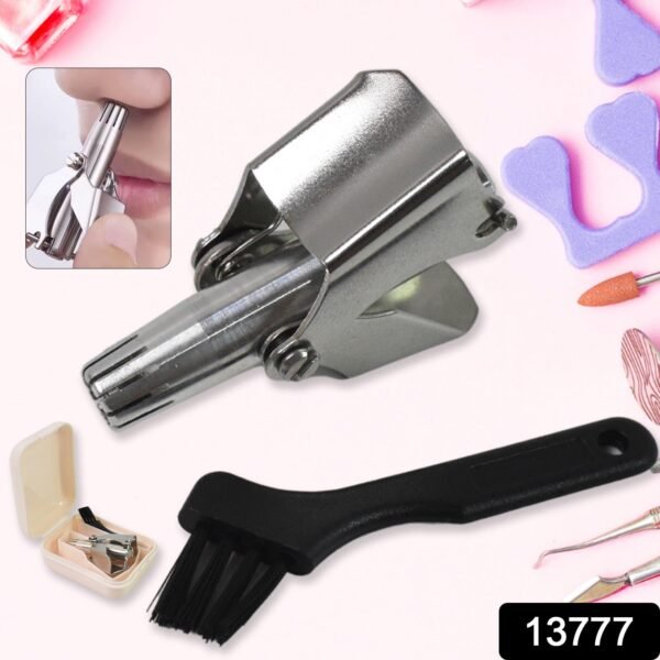 Nose Hair Clipper, Stainless Steel Hair Remover (1 Pc / With Brush & Plastic - Image 2