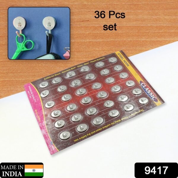 Multipurpose Small Stainless Steel Wall Hanging Hook 36 pc - Image 4