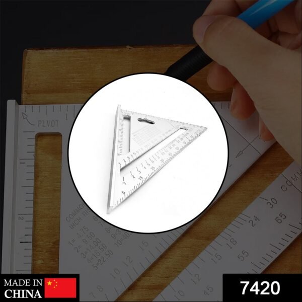 Light Weight Double Side Scale Triangle Measurement Hand Tool - Image 2