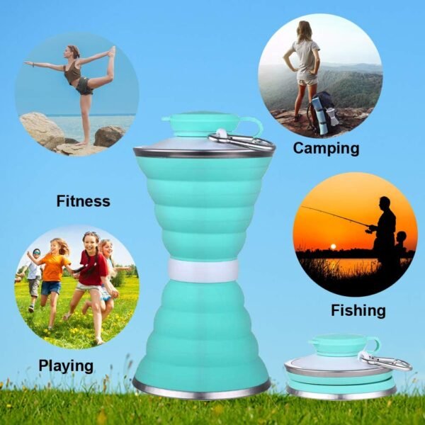 Silicone Traveling Water Bottle BPA Free - Leak Proof Lightweight Collapsible - - Image 4