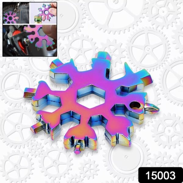 Durable & Portable 18-in-1 Snowflake Multi-Tool ? Bottle Opener, Screwdriver & - Image 2