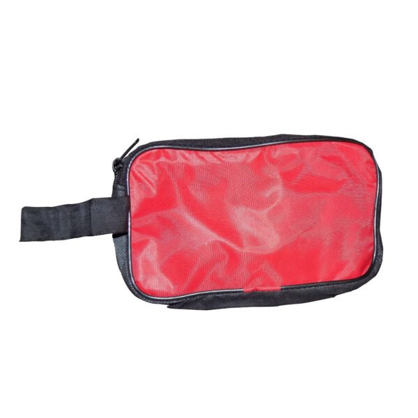 Portable Travel Hand Pouch / Shaving Kit Bag for Multipurpose Use (Red) - Image 4