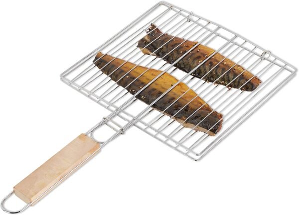 Kitchen Square Roaster Grill Barbecue Grill with Wooden Handle - Image 4