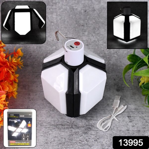Foldable Camping Light USB Rechargeable LED Lamp with Hanging Hook (1 Pc) - Image 2