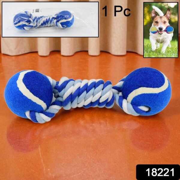 Durable Cotton Rope Dog Toy Two-Way Ball Design (1 Pc) - Image 2