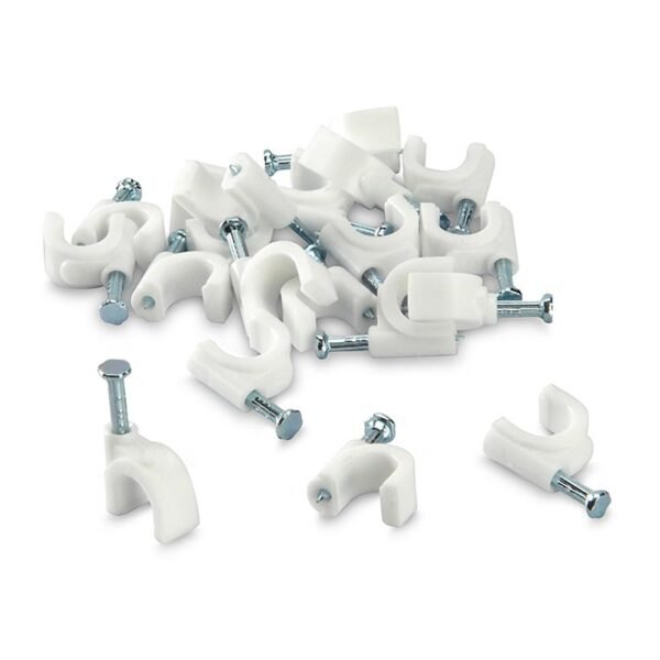 100 Pc 6 MM Cable Clip used in all kinds of wires to make them stuck and holded