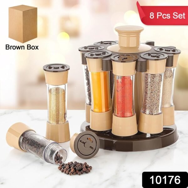 360 Revolving Spice Rack for Kitchen and Dining Table, 8 Spice jars - Image 2