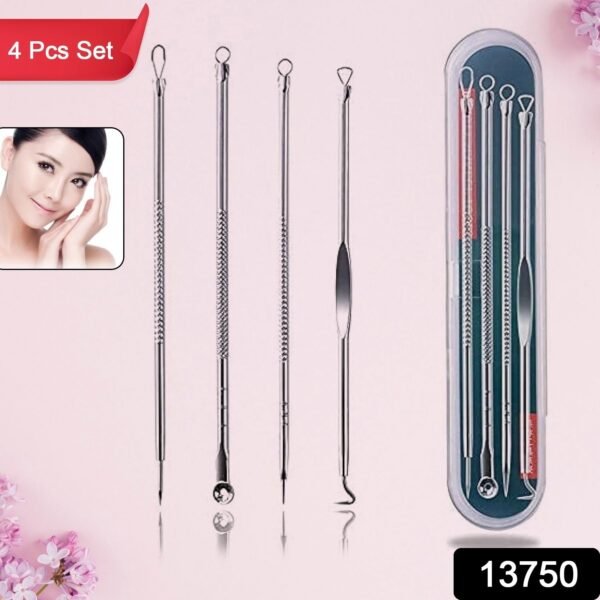 Blackhead Remover, 4-in-1 Stainless Steel Pimple Extractor Tool (1 Pc) - Image 2