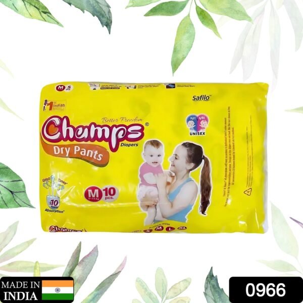 Travel Must-Have: Champs Medium Diaper Pants (10 Pcs) - Leakproof - Image 2
