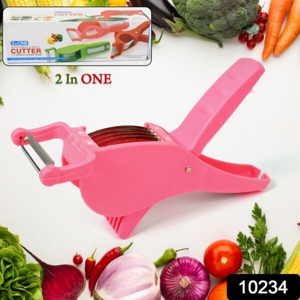 Plastic 2 in 1 Vegetable & Fruit Multi Cutter 5 Blade Vegetable Cutter with - Image 2