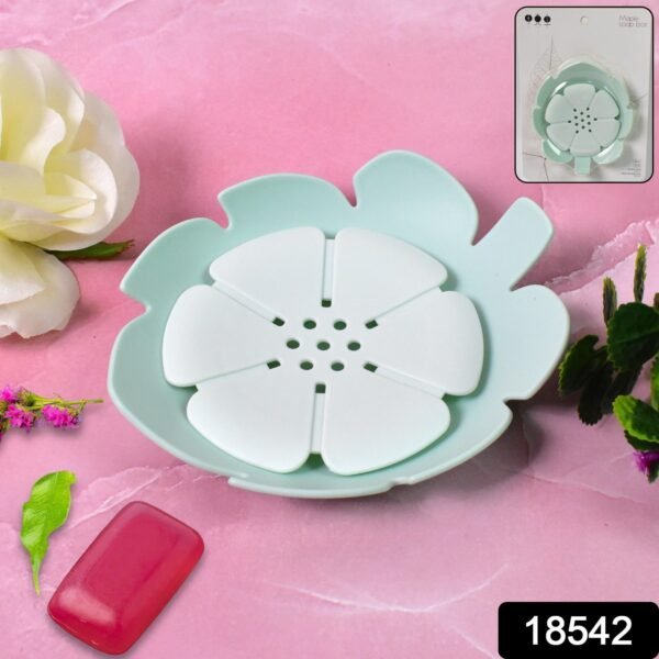Plastic Flowers Soap Dish Bathroom Accessories Set Shower Gift (1 Pc) - Image 2